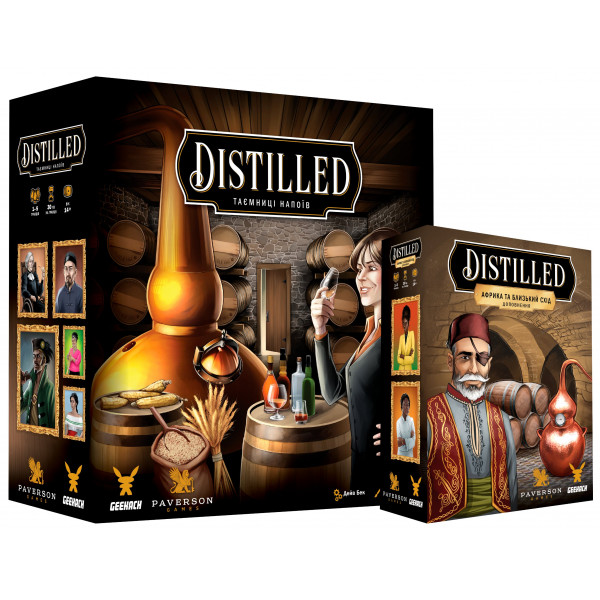 Настольная игра Distilled. Таємниці напоїв + доповнення (комплект)