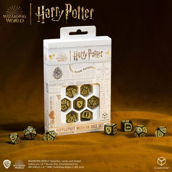 Набір кубиків Harry Potter. Hufflepuff Modern Dice Set - Black (7)
