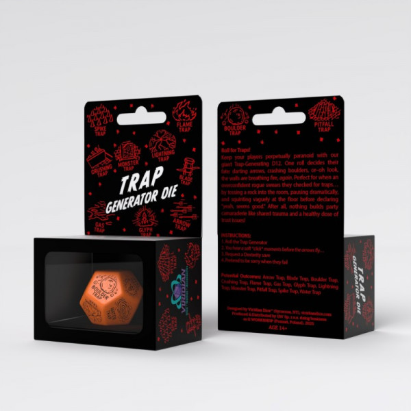 Кубик D12 Trap Generator Die: Orange&Black (1)
