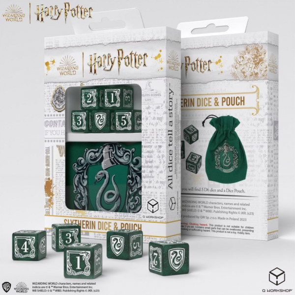 Набор кубиков с мешочком Harry Potter. Slytherin Dice & Pouch (5)