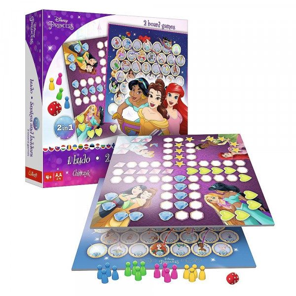 Настольная игра Лудо + Змеи и Лестницы 2 в 1: Принцессы Disney