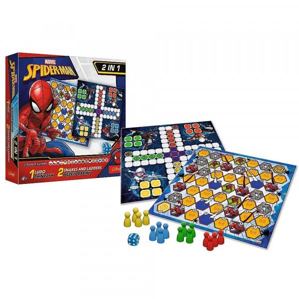Настольная игра Лудо + Змеи и Лестницы 2 в 1: Человек-Паук Marvel