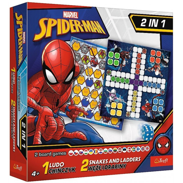 Настольная игра Лудо + Змеи и Лестницы 2 в 1: Человек-Паук Marvel