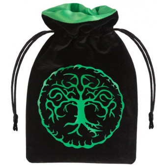 Мешочек Forest Black & green Velour Dice Bag