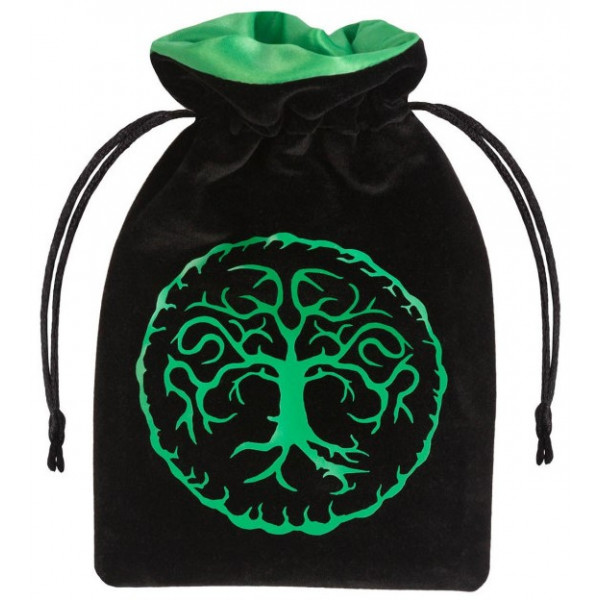 Мешочек Forest Black & green Velour Dice Bag