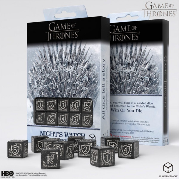 Набір кубиків Game of Thrones. Night's Watch 10xD6 Dice Set