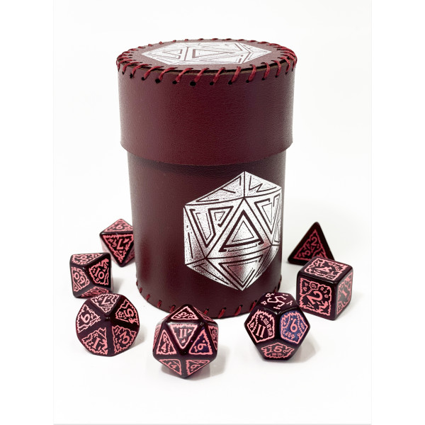 Стакан для кубиков D20 бургунди Dice Cup