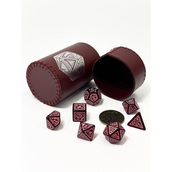 Стакан для кубиков D20 бургунди Dice Cup