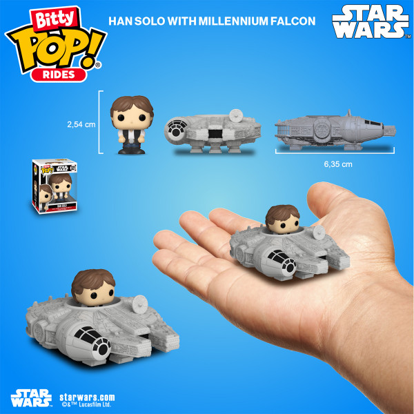 Фигурка Хан Соло и Тысячелетний сокол - Bitty Pop! Rides: Han Solo and The Millennium Falcon