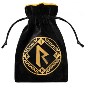 Мешочек Runic Black & golden Velour Dice Bag