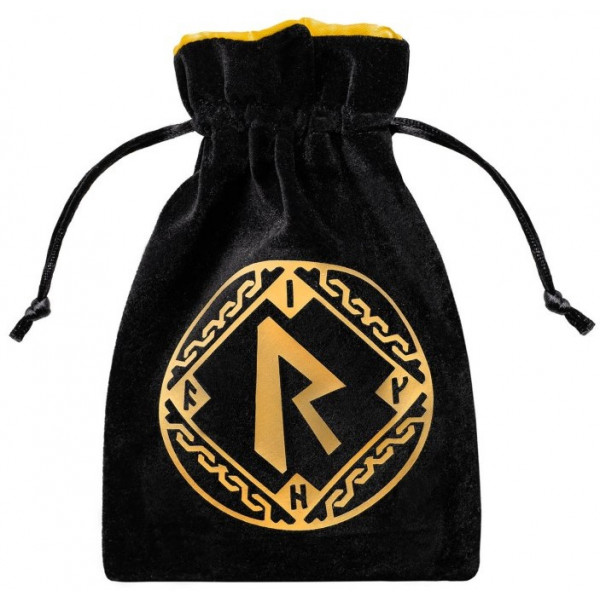 Мешочек Runic Black & golden Velour Dice Bag