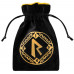 Мешочек Runic Black & golden Velour Dice Bag