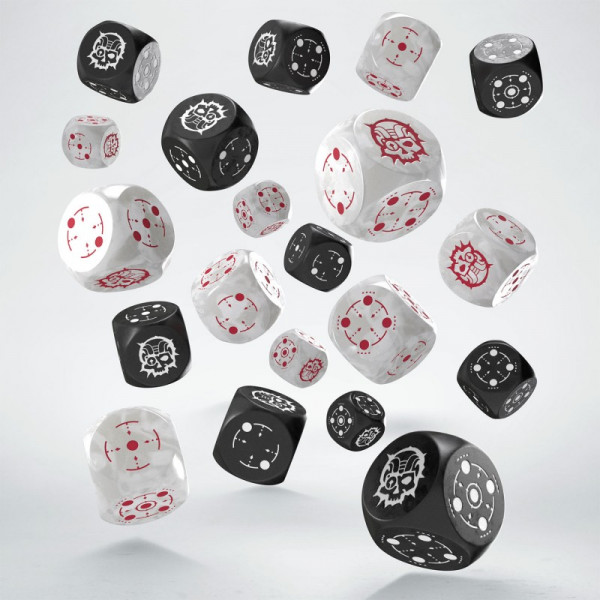 Набір кубиків Crosshairs Compact D6: Black & Pearl Dice Set