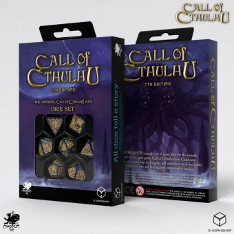 Набір кубиків Call of Cthulhu 7th Edition Blue-green & Gold Dice Set