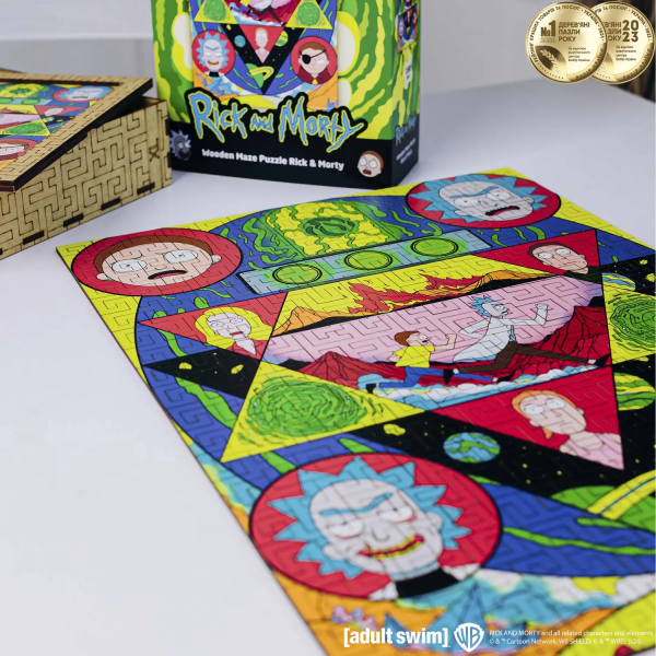 Дерев'яний пазл-лабіринт Rick & Morty™ Космічний лабіринт XL