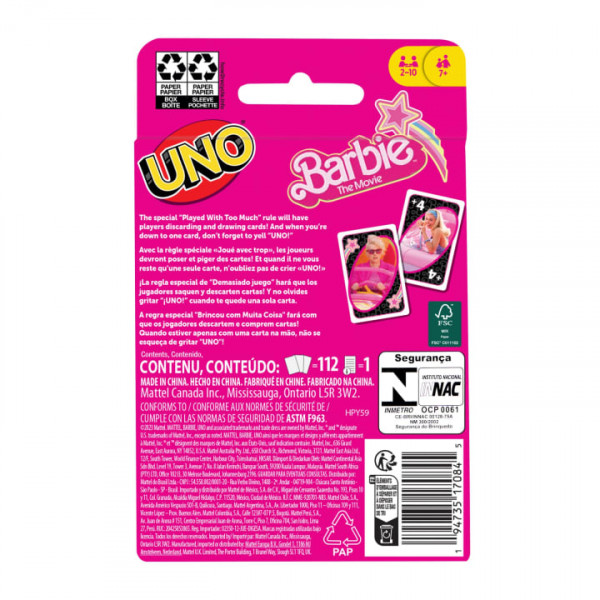 Настільна гра UNO Барбі у кіно (Уно: Barbie the Movie)