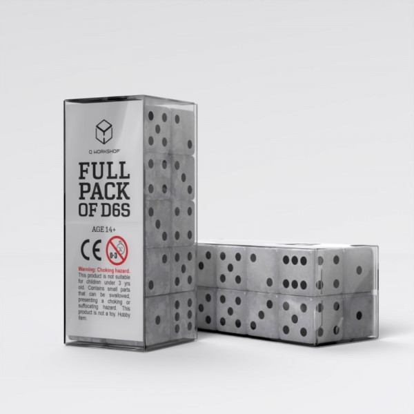 Набір кубиків Full Pack of D6s: Pearl&Black
