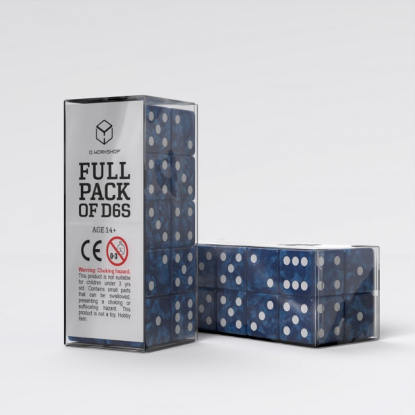 Набір кубиків Full Pack of D6s: Cobalt&White