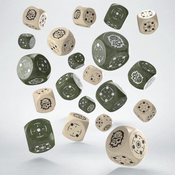 Набір кубиків Crosshairs Compact D6: Beige & Olive Dice Set