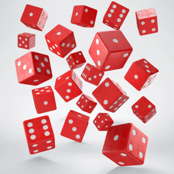 Набір кубиків Full Pack of D6s: Red&White