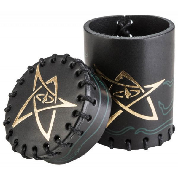 Стакан для кубиков Call of Cthulhu Black & green-golden Leather Dice Cup