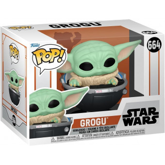 Фигурка Малыш Грогу в коляске - Funko POP Star Wars The Mandalorian Grogu in Hover-Pram #664