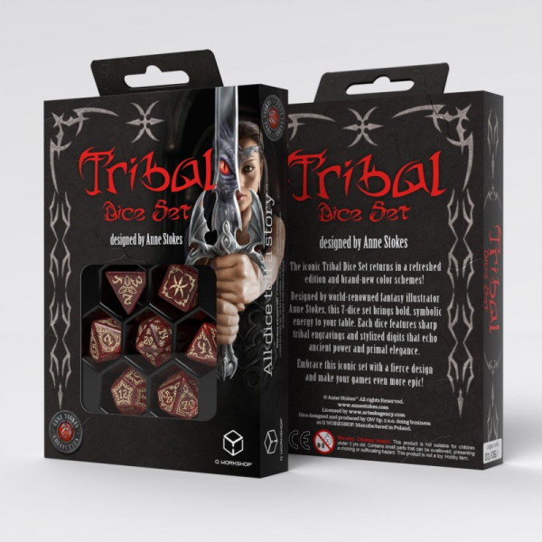 Набір кубиків Tribal Dice Set: Shimmering red & Beige