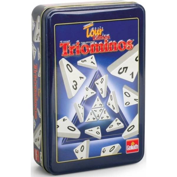 Настольная игра Тримино в металлической коробке (Triominos Travel Tour edition)