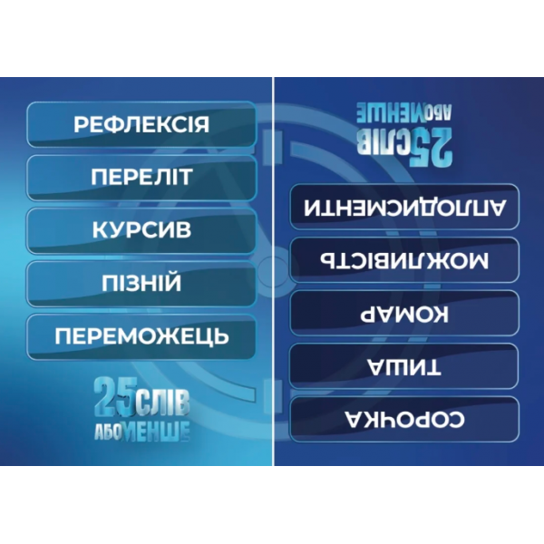 Настольная игра 25 слов или меньше