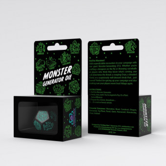 Кубик D12 Monster Generator Die: Black&Turquise (1)