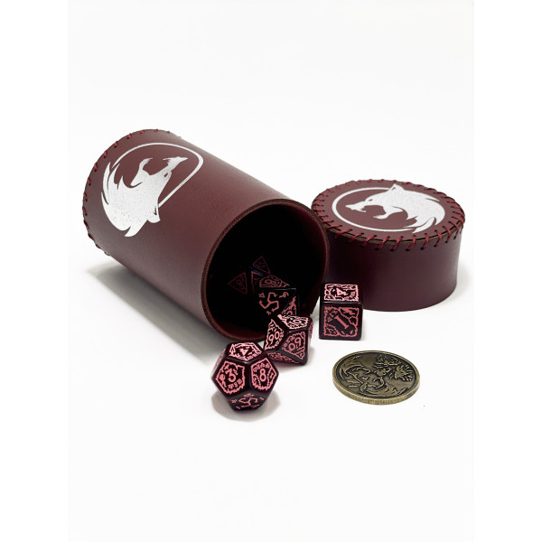 Стакан для кубиків Вовк бургунді Dice Cup
